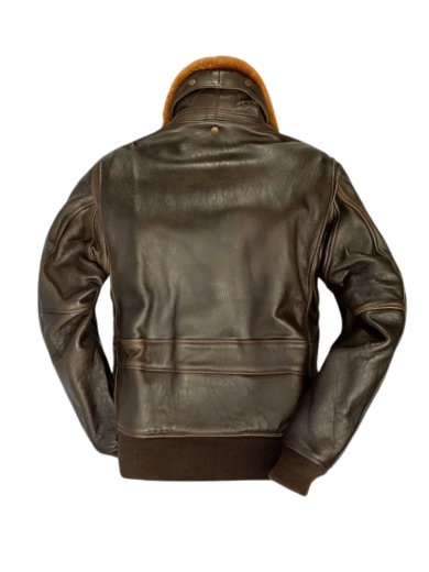 TJF: Men's Brown Leather Bomber Jacket